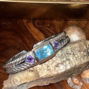 Judith Ripka gemstone cuff bracelet
